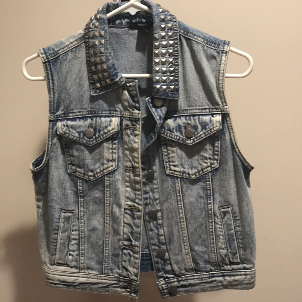 Denim Studded Vest